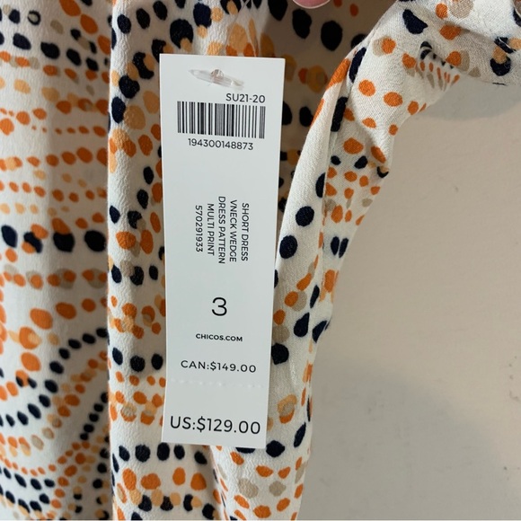 Chico’s Abstract Dot Print Wedge Shift Dress NWT - Picture 8 of 9